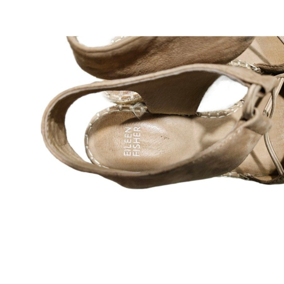 Women's Eileen Fisher Tan Wedge Sandals Size 7 - Picture 4 of 5